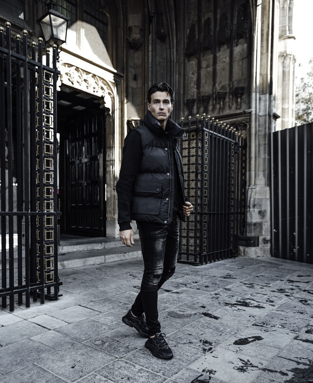 Slim Denim Jeans | Damaged - Black