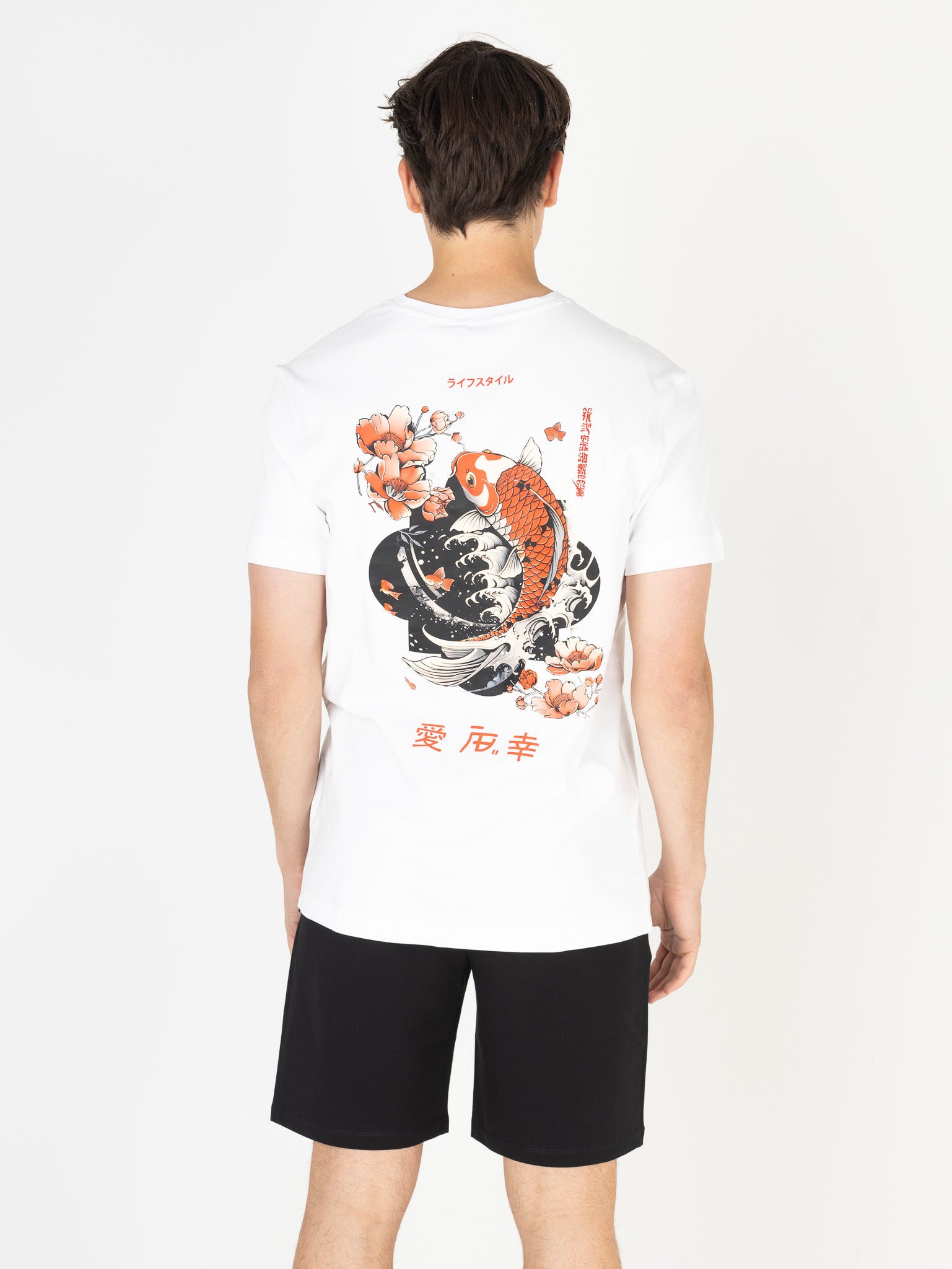 Ink Tee (Koi) | Bright White