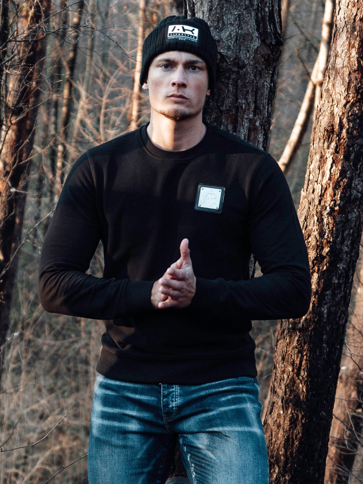 Loose-Fit Metal Crewneck | Jet Black