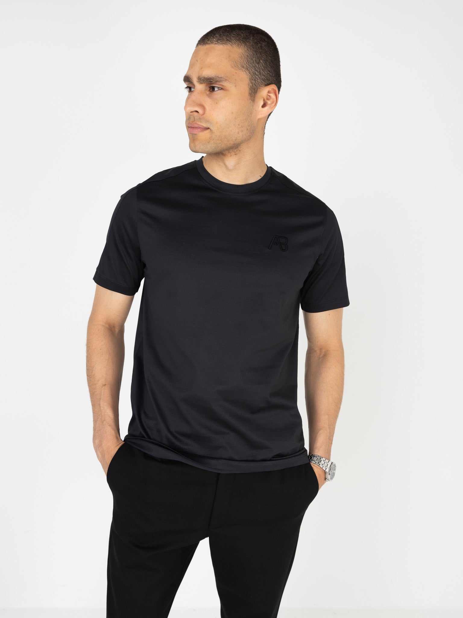 Premium Interlock Tee | Jet Black