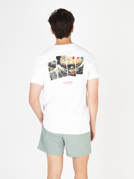 Ink Tee (Ocean) | Bright White / Desert Sage