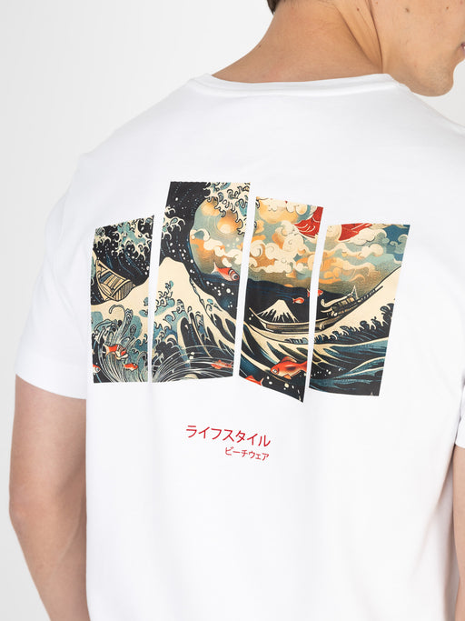 Ink Tee (Ocean) | Bright White / Desert Sage