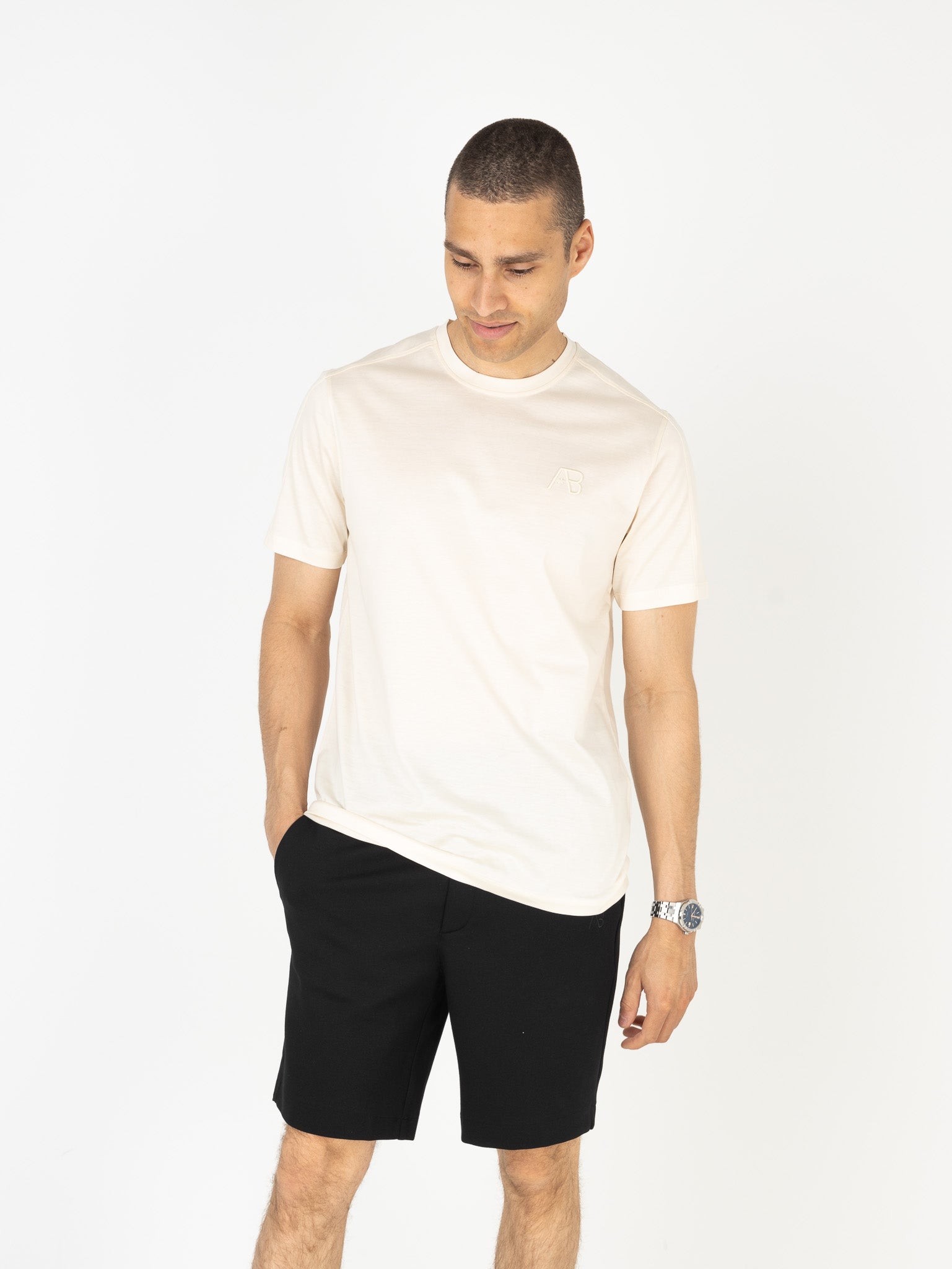 Premium Interlock Tee | White Swan