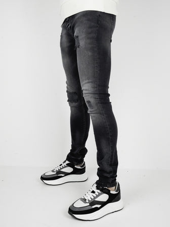 Slim-Fit Denim Jeans Paint | Dark Blue | Jet Black