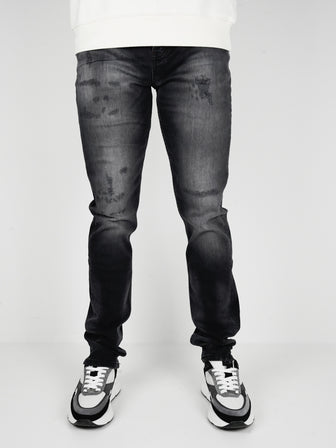 Slim-Fit Denim Jeans Paint | Dark Blue | Jet Black