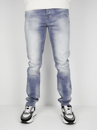 Slim-Fit Denim Jeans Paint | Dark Blue | Mid Blue