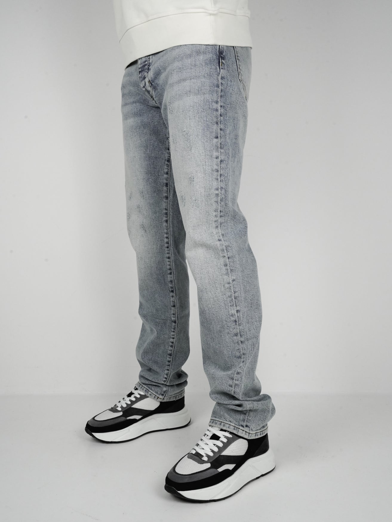 Slim-Fit Denim Jeans Paint | Dark Blue | Light Blue