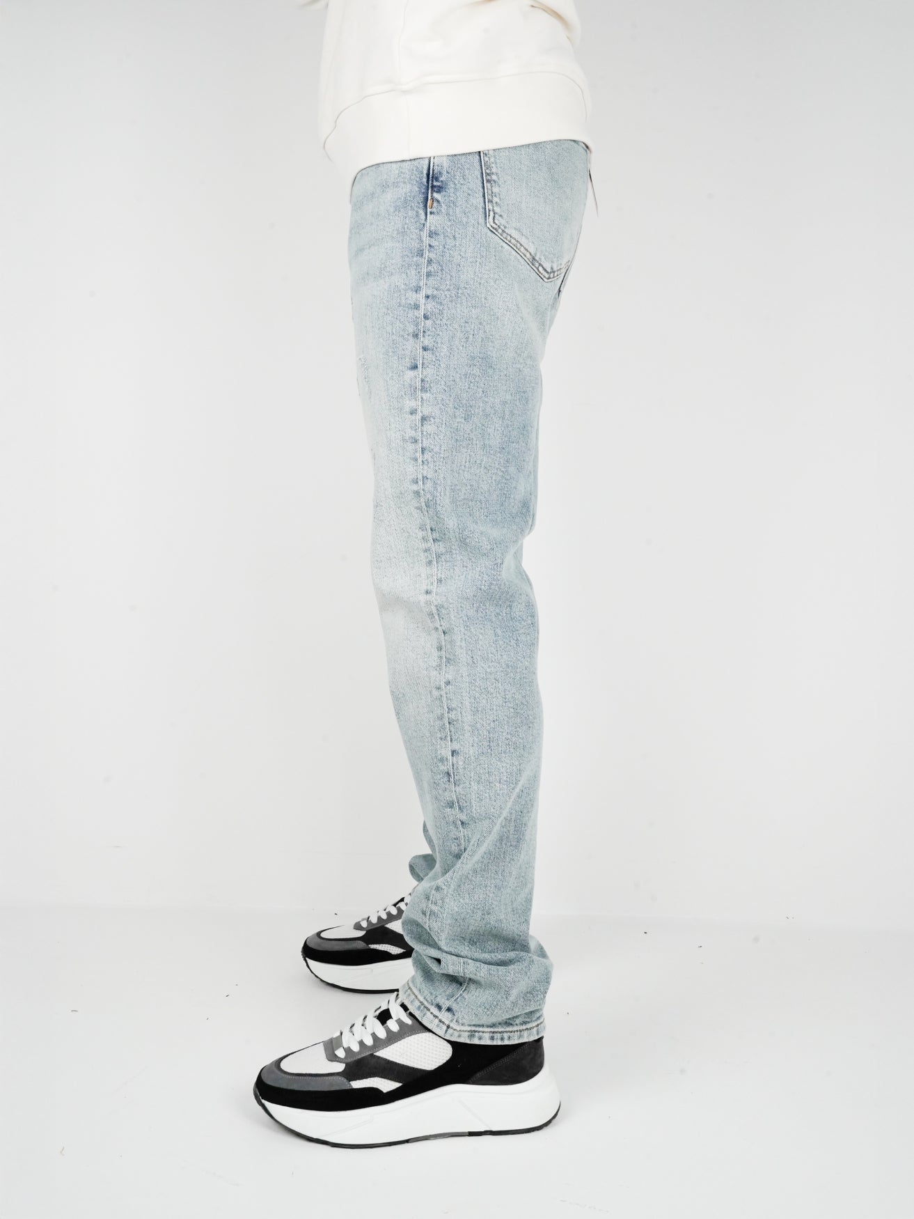 Slim-Fit Denim Jeans Paint | Dark Blue | Light Blue