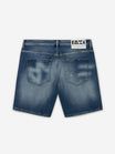 Short Denim Jeans | Light Blue - Destroyed Paint