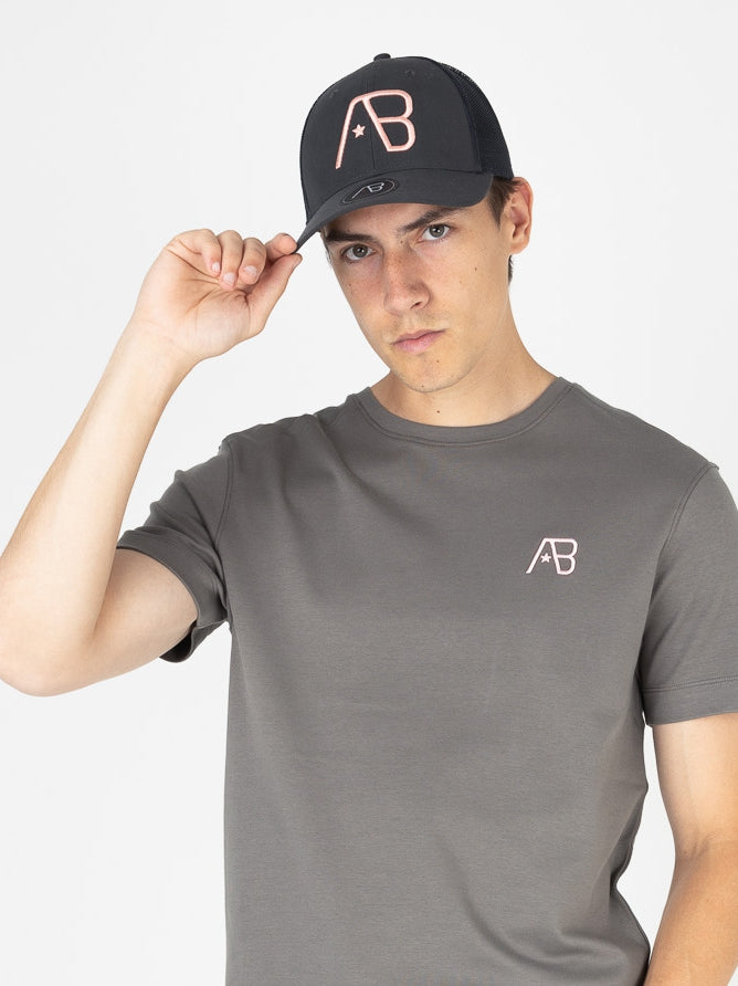 Retro Trucker Cap | Charcoal / Almond Blossom
