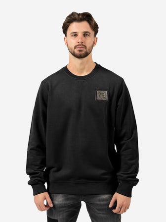 Loose-Fit Metal Crewneck | Jet Black